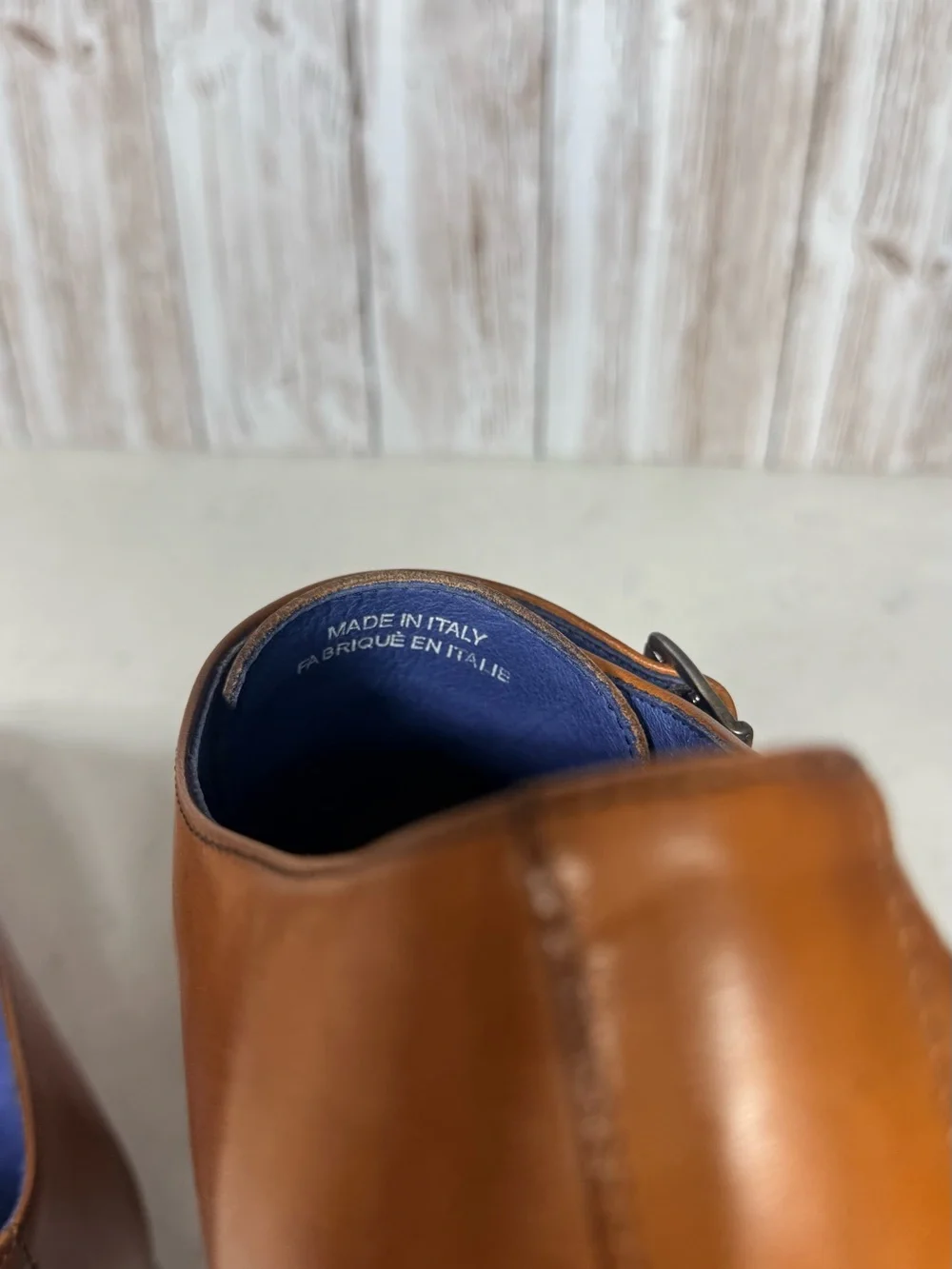 Saks Fifth Avenue Tan Leather Double Monk Strap Oxfords